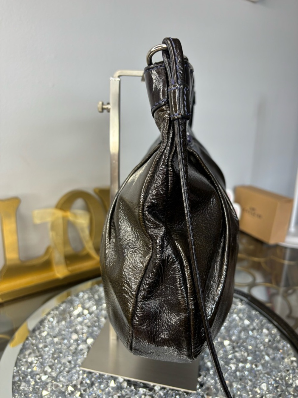 Coach 2009 Lexi Pleated Patent Leather Crossbody EUC - Picture 6 of 12